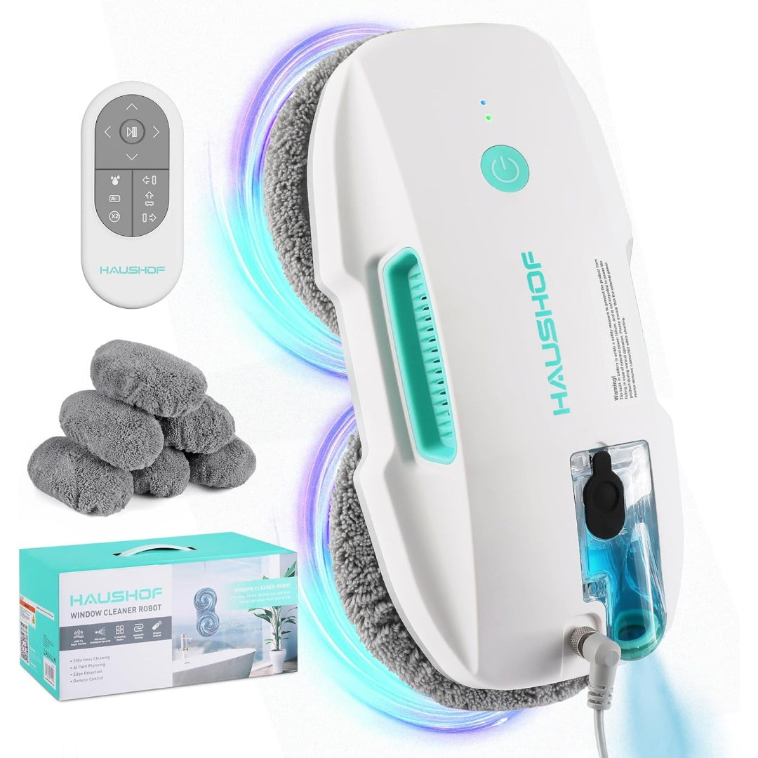 Ce robot nettoyeur de fenetres associe une pulverisation integree et le deplacement sur la vitre