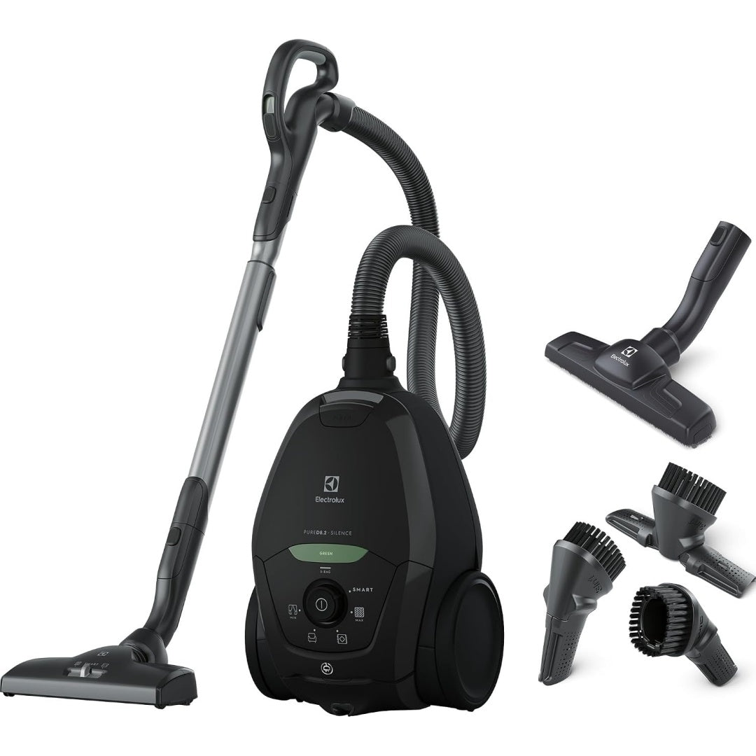 Cet aspirateur au format traineau combine la collecte avec sac et l'entretien des tapis