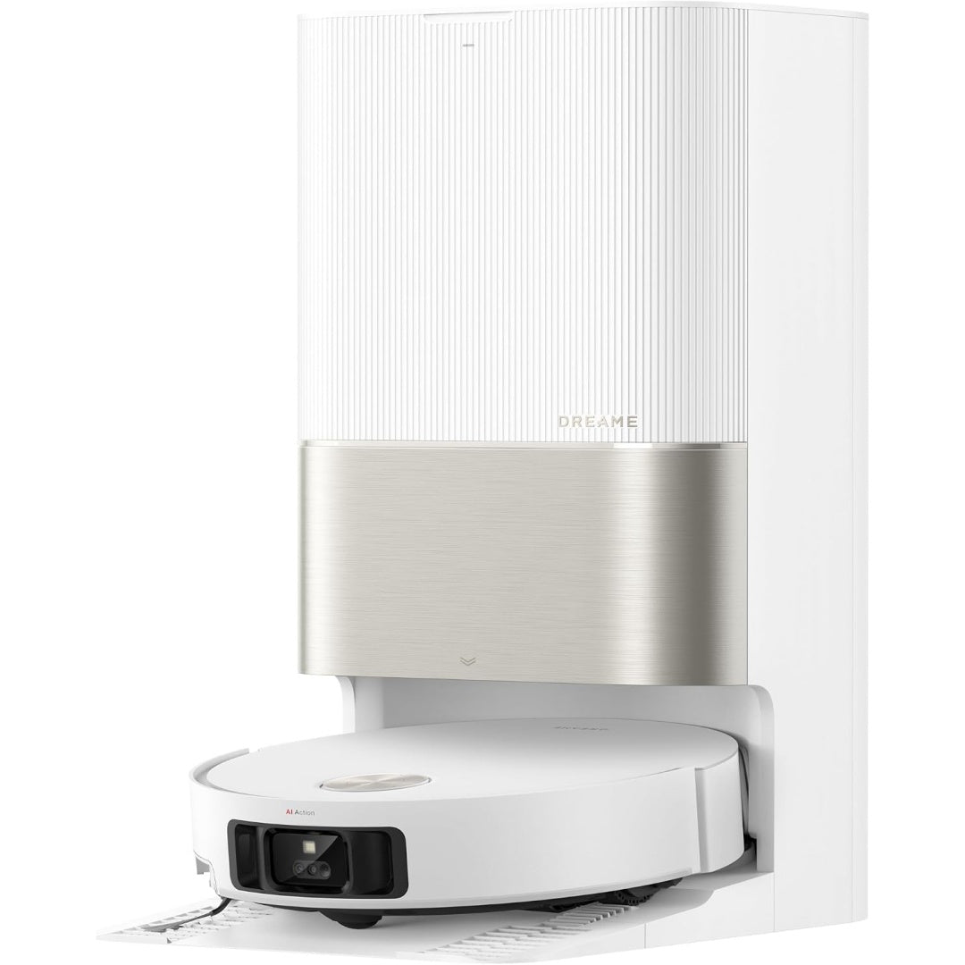 Ce robot avec station de lavage combine une capacite annoncee de 6400 mAh et une contenance annoncee de 3,2 l