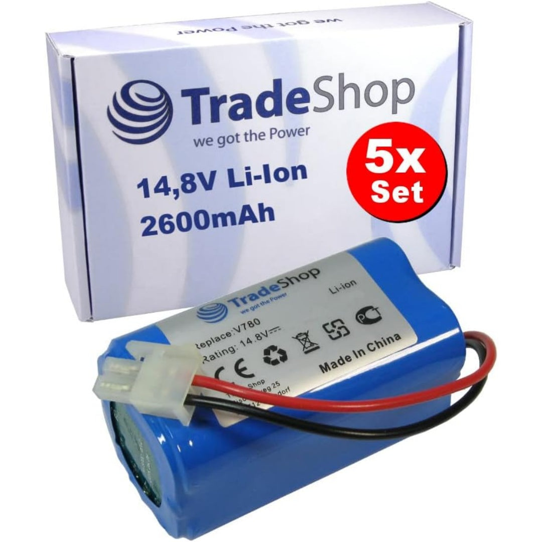 Lot de 5 batteries rechargeables avec une tension annoncee de 14,8 V