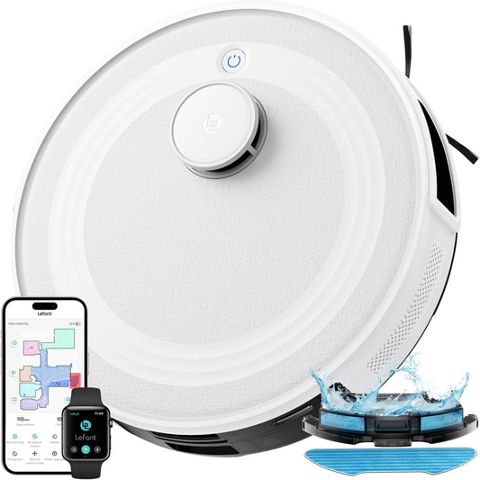 Aspirateur robotise avec l'entretien des sols durs, coloris blanc