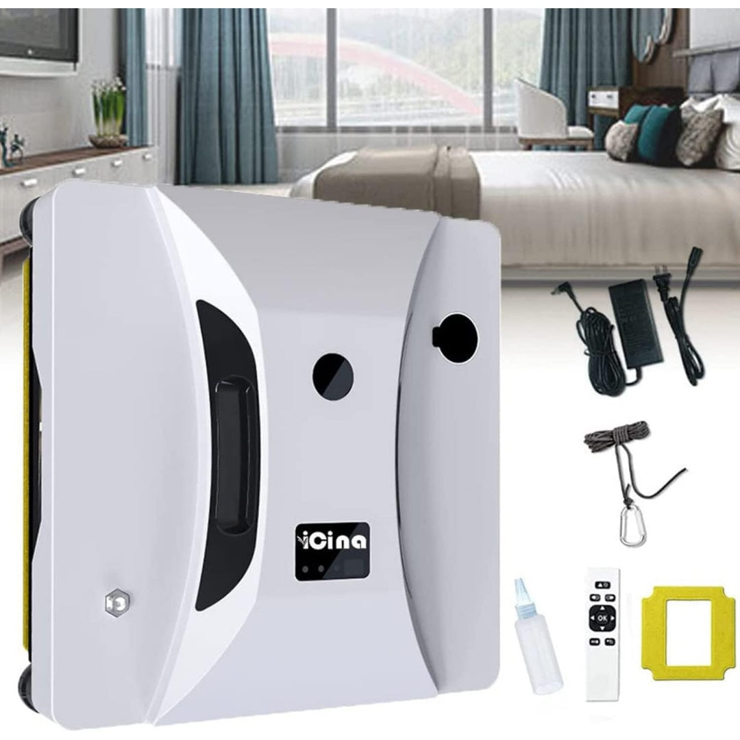 Robot nettoyeur de fenetres offrant une pulverisation integree
