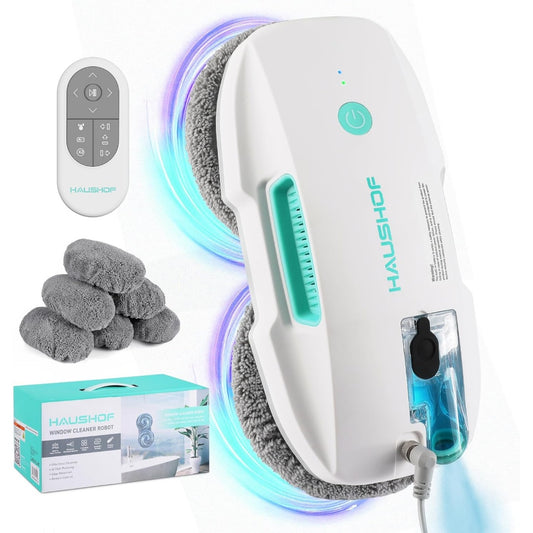 Ce robot nettoyeur de fenetres associe une pulverisation integree et le deplacement sur la vitre