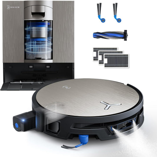 Robot avec station de lavage avec une brosse anti emmelement