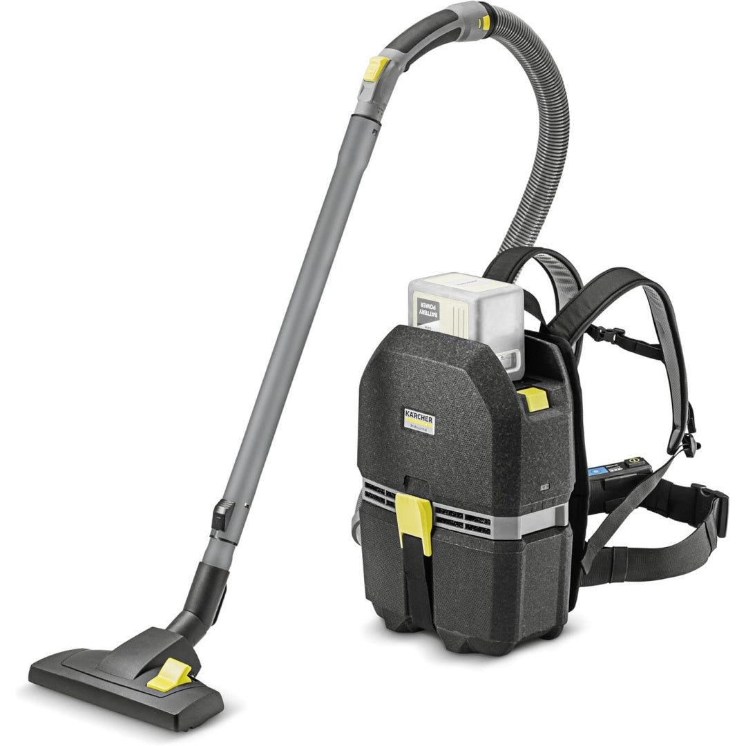 Aspirateur traineau avec une tension annoncee de 36 V, coloris gris et noir