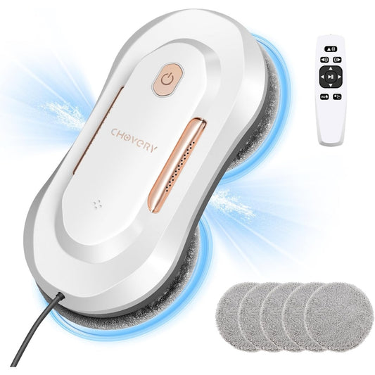 Robot nettoyeur de fenetres associant une commande a distance au coloris dore