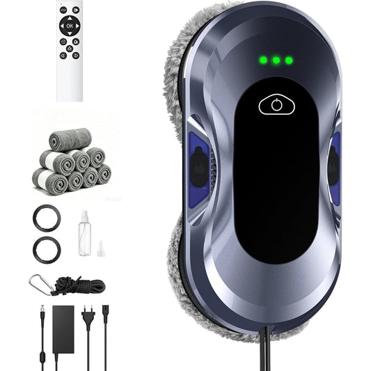 Robot nettoyeur de fenetres offrant un mouvement rotatif
